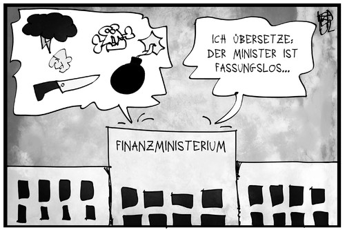 Cartoon: Schäuble ist fassungslos (medium) by Kostas Koufogiorgos tagged karikatur,koufogiorgos,illustration,cartoon,schäuble,finanzministerium,ärger,wut,finanzminister,politiker,politik,karikatur,koufogiorgos,illustration,cartoon,schäuble,finanzministerium,ärger,wut,finanzminister,politiker,politik