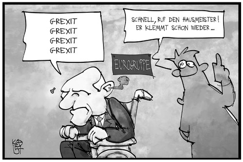 Cartoon: Schäubles Grexit (medium) by Kostas Koufogiorgos tagged karikatur,koufogiorgos,illustration,cartoon,schäuble,grexit,technik,roboter,defekt,hausmeister,europa,eurozone,griechenland,schuldenkrise,streit,politik,karikatur,koufogiorgos,illustration,cartoon,schäuble,grexit,technik,roboter,defekt,hausmeister,europa,eurozone,griechenland,schuldenkrise,streit,politik