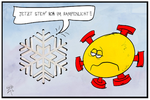 Cartoon: Schnee vs. Corona (medium) by Kostas Koufogiorgos tagged karikatur,koufogiorgos,illustration,cartoon,schnee,wetter,corona,virus,kristall,winter,rampenlicht,aufmerksamkeit,pandemie,wintereinbruch,karikatur,koufogiorgos,illustration,cartoon,schnee,wetter,corona,virus,kristall,winter,rampenlicht,aufmerksamkeit,pandemie,wintereinbruch