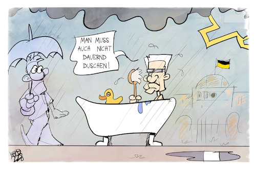 Cartoon: Schöner sparen mit den Schwaben (medium) by Kostas Koufogiorgos tagged karikatur,koufogiorgos,kretschmann,duschen,baden,sparen,schwaben,württemberg,karikatur,koufogiorgos,kretschmann,duschen,baden,sparen,schwaben,württemberg