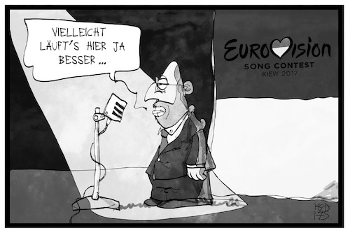 Cartoon: Schulz beim ESC (medium) by Kostas Koufogiorgos tagged karikatur,koufogiorgos,illustration,cartoon,schulz,spd,esc,musik,auftritt,nrw,nordrhein,westfalen,kiew,eurovision,song,contest,landtagswahl,partei,vorsitzender,karikatur,koufogiorgos,illustration,cartoon,schulz,spd,esc,musik,auftritt,nrw,nordrhein,westfalen,kiew,eurovision,song,contest,landtagswahl,partei,vorsitzender