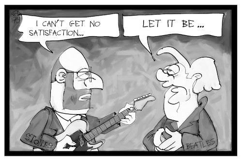 Cartoon: Schulz und Merkel (medium) by Kostas Koufogiorgos tagged karikatur,koufogiorgos,illustration,cartoon,schulz,merkel,stones,beatles,musik,politik,karikatur,koufogiorgos,illustration,cartoon,schulz,merkel,stones,beatles,musik,politik