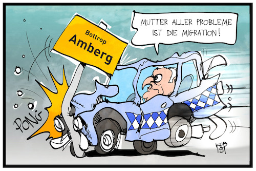 Cartoon: Seehofers Probleme (medium) by Kostas Koufogiorgos tagged karikatur,koufogiorgos,illustration,cartoon,seehofer,problem,flüchtlingspolitik,bottrop,amberg,auto,unfall,crash,innenminister,karikatur,koufogiorgos,illustration,cartoon,seehofer,problem,flüchtlingspolitik,bottrop,amberg,auto,unfall,crash,innenminister