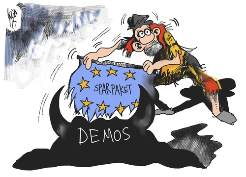 Cartoon: Spanien (medium) by Kostas Koufogiorgos tagged spanien,demonstration,kampf,stier,sparpaket,euro,krise,wirtschaft,arbeitslosigkeit,verbot