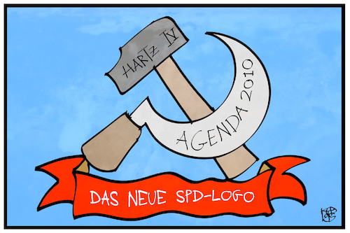 Cartoon: SPD-Logo (medium) by Kostas Koufogiorgos tagged karikatur,koufogiorgos,illustration,cartoon,spd,logo,juso,kühnert,sozialismus,kommunismus,hammer,sichel,hartz,iv,partei,sozialdemokratie,karikatur,koufogiorgos,illustration,cartoon,spd,logo,juso,kühnert,sozialismus,kommunismus,hammer,sichel,hartz,iv,partei,sozialdemokratie