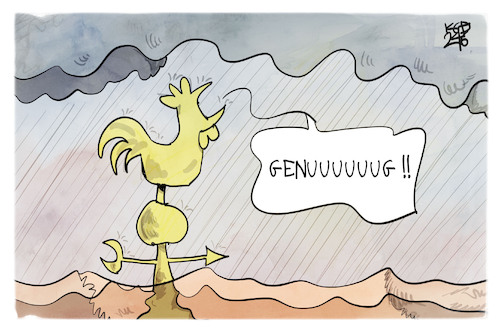 Cartoon: Starkregen (medium) by Kostas Koufogiorgos tagged karikatur,koufogiorgos,regen,wetter,wetterhahn,hochwasser,karikatur,koufogiorgos,regen,wetter,wetterhahn,hochwasser