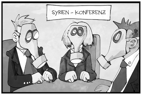 Cartoon: Syrien-Konferenz (medium) by Kostas Koufogiorgos tagged karikatur,koufogiorgos,illustration,cartoon,syrien,konferenz,giftgas,angriff,friedensgespräch,gasmaske,krieg,konflikt,karikatur,koufogiorgos,illustration,cartoon,syrien,konferenz,giftgas,angriff,friedensgespräch,gasmaske,krieg,konflikt