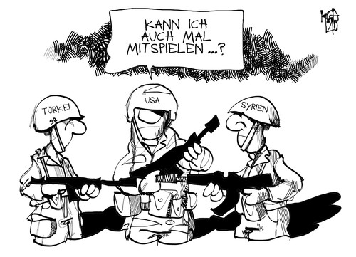 Cartoon: Syrienkonflikt (medium) by Kostas Koufogiorgos tagged usa,syrien,türkei,konflikt,krieg,assad,spiel,soldat,militär,armee,karikatur,kostas,koufogiorgos,usa,syrien,türkei,konflikt,krieg,assad,spiel,soldat,militär,armee,karikatur,kostas,koufogiorgos