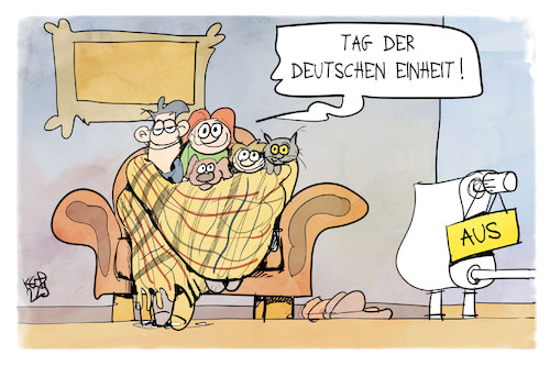 Cartoon: Tag der deutschen Einheit 2022 (medium) by Kostas Koufogiorgos tagged karikatur,koufogiorgos,einheit,zusammen,heizung,frieren,gaskrise,karikatur,koufogiorgos,einheit,zusammen,heizung,frieren,gaskrise