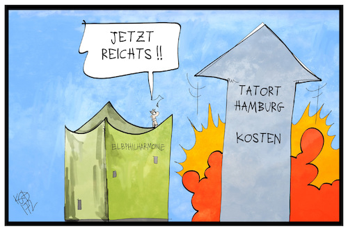 Cartoon: Tatort Hamburg (medium) by Kostas Koufogiorgos tagged karikatur,koufogiorgos,illustration,cartoon,tatort,hamburg,schweiger,elbphilharmonie,verschwendung,kosten,bunderechnungshof,gez,gebühren,kostenexplosion,film,fernsehen,karikatur,koufogiorgos,illustration,cartoon,tatort,hamburg,schweiger,elbphilharmonie,verschwendung,kosten,bunderechnungshof,gez,gebühren,kostenexplosion,film,fernsehen