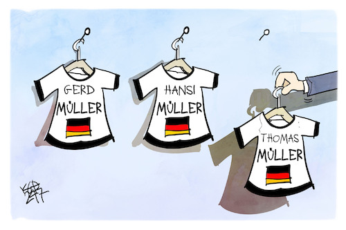 Cartoon: Thomas Müller (medium) by Kostas Koufogiorgos tagged karikatur,koufogiorgos,müller,nationalmannschaft,fußball,karikatur,koufogiorgos,müller,nationalmannschaft,fußball