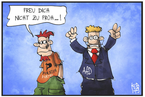 Cartoon: Trendparteien (medium) by Kostas Koufogiorgos tagged karikaturen,illustration,cartoon,koufogiorgos,piraten,afd,partei,trendpartei,wahl,sieg,politik,politiker,karikaturen,illustration,cartoon,koufogiorgos,piraten,afd,partei,trendpartei,wahl,sieg,politik,politiker