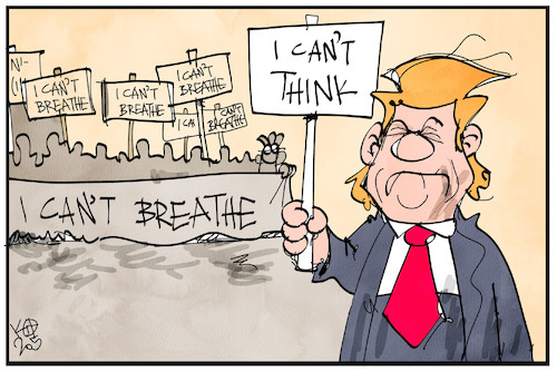 Cartoon: Trump cant think (medium) by Kostas Koufogiorgos tagged karikatur,koufogiorgos,illustration,cartoon,trump,minneapolis,polizeigewalt,rassismus,floyd,karikatur,koufogiorgos,illustration,cartoon,trump,minneapolis,polizeigewalt,rassismus,floyd