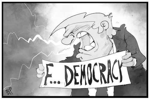 Cartoon: Trump und die Demokratie (medium) by Kostas Koufogiorgos tagged karikatur,koufogiorgos,illustration,cartoon,trump,kapitol,washington,putsch,staatsstreich,usa,präsident,demokratie,demonstration,karikatur,koufogiorgos,illustration,cartoon,trump,kapitol,washington,putsch,staatsstreich,usa,präsident,demokratie,demonstration