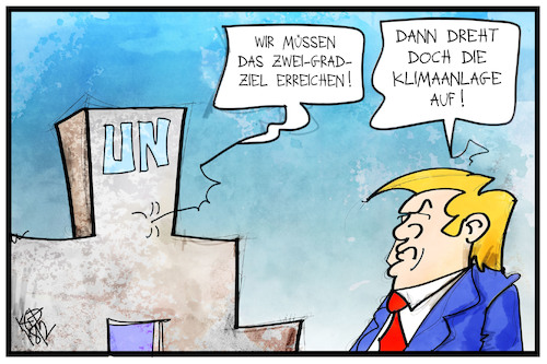 Cartoon: UN-Klimakonferenz (medium) by Kostas Koufogiorgos tagged karikatur,koufogiorgos,illustration,cartoon,un,klimakonferenz,klima,trump,temperatur,umwelt,polen,katowice,karikatur,koufogiorgos,illustration,cartoon,un,klimakonferenz,klima,trump,temperatur,umwelt,polen,katowice