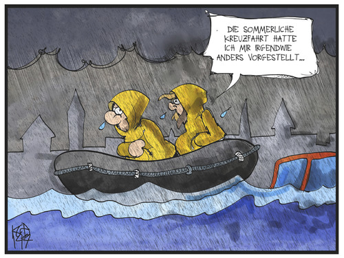 Cartoon: Unwetter in Deutschland (medium) by Kostas Koufogiorgos tagged karikatur,koufogiorgos,illustration,cartoon,unwetter,regen,fluss,kreuzfahrt,wetter,klima,urlaub,umwelt,karikatur,koufogiorgos,illustration,cartoon,unwetter,regen,fluss,kreuzfahrt,wetter,klima,urlaub,umwelt