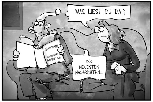 Cartoon: Ursachenforschung zu 4U 9525 (medium) by Kostas Koufogiorgos tagged karikatur,koufogiorgos,illustration,cartoon,germanwings,4u9525,airbus,handbuch,technik,spezialist,nachrichten,lesen,buch,michel,luftfahrt,absturz,flugzeug,karikatur,koufogiorgos,illustration,cartoon,germanwings,4u9525,airbus,handbuch,technik,spezialist,nachrichten,lesen,buch,michel,luftfahrt,absturz,flugzeug