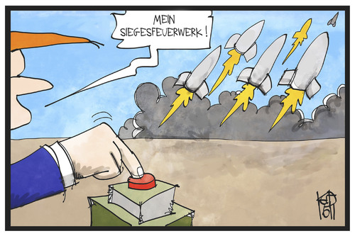 Cartoon: US-Feuerwerk (medium) by Kostas Koufogiorgos tagged karikatur,koufogiorgos,illustration,cartoon,usa,donald,trump,feuerwerk,rakete,atombombe,sieg,präsident,krieg,karikatur,koufogiorgos,illustration,cartoon,usa,donald,trump,feuerwerk,rakete,atombombe,sieg,präsident,krieg