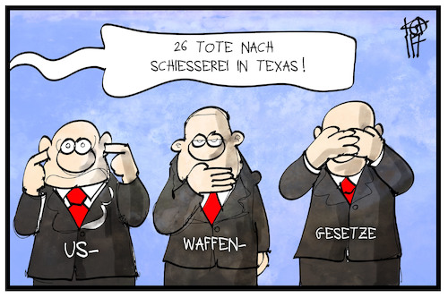 Cartoon: US-Waffengesetze (medium) by Kostas Koufogiorgos tagged karikatur,koufogiorgos,illustration,cartoon,usa,waffen,waffengesetze,waffenlobby,ignoranz,amoklauf,attentat,terrorismus,sutherland,springs,texas,geschäft,wirtschaft,karikatur,koufogiorgos,illustration,cartoon,usa,waffen,waffengesetze,waffenlobby,ignoranz,amoklauf,attentat,terrorismus,sutherland,springs,texas,geschäft,wirtschaft