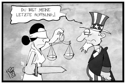 Cartoon: USA (medium) by Kostas Koufogiorgos tagged karikatur,koufogiorgos,illustration,cartoon,usa,uncle,sam,justitia,gesetz,recht,amtsenthebung,karikatur,koufogiorgos,illustration,cartoon,usa,uncle,sam,justitia,gesetz,recht,amtsenthebung