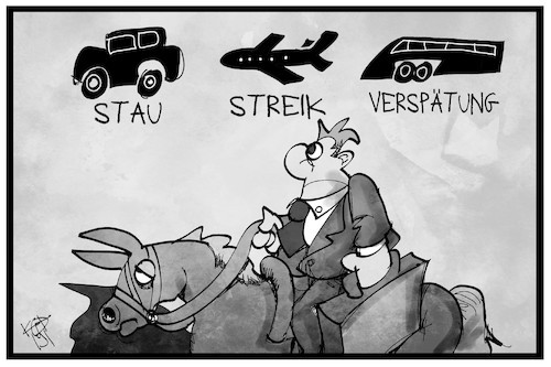 Cartoon: Verkehrschaos (medium) by Kostas Koufogiorgos tagged karikatur,koufogiorgos,illustration,cartoon,verkehr,chaos,flugverkehr,flugzeug,bahn,auto,stau,infrastruktur,reisender,passagier,esel,karikatur,koufogiorgos,illustration,cartoon,verkehr,chaos,flugverkehr,flugzeug,bahn,auto,stau,infrastruktur,reisender,passagier,esel