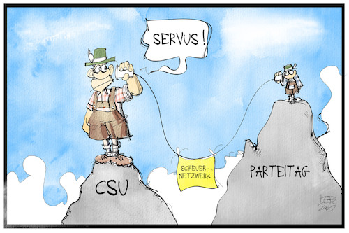 Cartoon: Virtueller CSU-Parteitag (medium) by Kostas Koufogiorgos tagged karikatur,koufogiorgos,illustration,cartoon,csu,parteitag,virtuell,leitung,internet,bayern,karikatur,koufogiorgos,illustration,cartoon,csu,parteitag,virtuell,leitung,internet,bayern