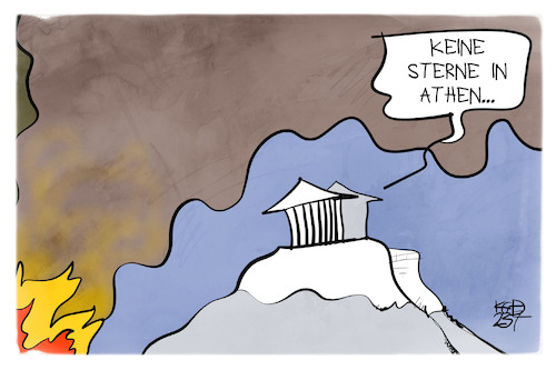 Cartoon: Waldbrände (medium) by Kostas Koufogiorgos tagged karikatur,koufogiorgos,waldbrand,feuer,sterne,athen,parthenon,griechenland,rauch,karikatur,koufogiorgos,waldbrand,feuer,sterne,athen,parthenon,griechenland,rauch