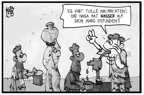 Cartoon: Wasser auf dem Mars (medium) by Kostas Koufogiorgos tagged karikatur,koufogiorgos,illustration,cartoon,mars,wasser,armut,wassermangel,erde,afrika,wasserknappheit,nasa,weltraum,wissenschaft,karikatur,koufogiorgos,illustration,cartoon,mars,wasser,armut,wassermangel,erde,afrika,wasserknappheit,nasa,weltraum,wissenschaft