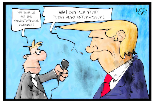 Cartoon: Wasserstoffbombe (medium) by Kostas Koufogiorgos tagged karikatur,koufogiorgos,illustration,cartoon,wasserstoff,bombe,flut,wasser,usa,nordkorea,trump,reporter,journslist,interview,politik,konflikt,karikatur,koufogiorgos,illustration,cartoon,wasserstoff,bombe,flut,wasser,usa,nordkorea,trump,reporter,journslist,interview,politik,konflikt