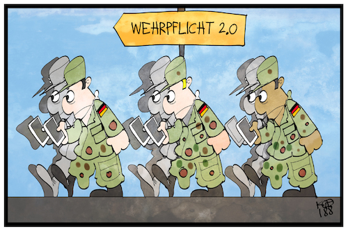 Cartoon: Wehrpflicht 2.0 (medium) by Kostas Koufogiorgos tagged karikatur,koufogiorgos,illustration,cartoon,wehrpflicht,milität,bundeswehr,soldaten,jugend,digital,smartphone,armee,karikatur,koufogiorgos,illustration,cartoon,wehrpflicht,milität,bundeswehr,soldaten,jugend,digital,smartphone,armee