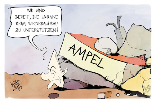 Cartoon: Wiederaufbau (medium) by Kostas Koufogiorgos tagged karikatur,koufogiorgos,scholz,trümmer,ruine,ukraine,hilfe,karikatur,koufogiorgos,scholz,trümmer,ruine,ukraine,hilfe