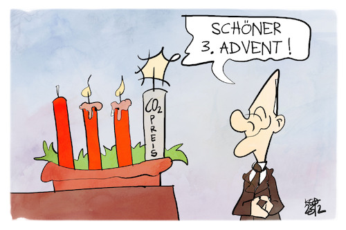 Cartoon: Zündstoff am 3. Advent (medium) by Kostas Koufogiorgos tagged karikatur,koufogiorgos,advent,scholz,co2,preis,dynamit,zündstoff,karikatur,koufogiorgos,advent,scholz,co2,preis,dynamit,zündstoff