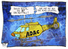 Cartoon: ADAC (small) by Kostas Koufogiorgos tagged illustration,karikatur,cartoon,koufogiorgos,adac,rettungshubschrauber,hubschrauber,luftrettung,automobilclub