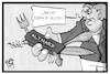 Cartoon: Allzweckwaffe Altmaier (small) by Kostas Koufogiorgos tagged karikatur,koufogiorgos,illustration,cartoon,altmaier,messer,allzweckwaffe,merkel,politik,finanzminister,kanzleramtsminister,umweltminister