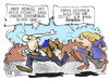 Cartoon: Auf zur Bank! (small) by Kostas Koufogiorgos tagged merkel,bank,michel,geld,eu,euro,schulden,krise,sicherheit,spareinlage,garantie,karikatur,kostas,koufogiorgos