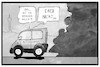 Cartoon: Autogipfel (small) by Kostas Koufogiorgos tagged karikatur,koufogiorgos,illustration,cartoon,auto,gipfel,stuttgart,feinstaub,rauch,abgas,weiß,autombil,industrie,wirtschaft