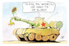 Cartoon: Baerbock in Russland (small) by Kostas Koufogiorgos tagged karikatur,koufogiorgos,illustration,cartoon,baerbock,russland,panzer,blume,staatsbesuch,außenministerin