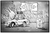 Cartoon: Baltimore (small) by Kostas Koufogiorgos tagged karikatur,koufogiorgos,illustration,cartoon,usa,unruhen,rassenunruhen,gewalt,demonstration,vandalismus,reporter,presse,medien,auto,feuer,hitzig,baltimore,beziehung,bürger,polizei