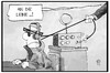 Cartoon: BND-Kontrolle (small) by Kostas Koufogiorgos tagged karikatur,koufogiorgos,illustration,cartoon,bnd,agent,spion,kabel,line,offline,anleinen,verbindung,abhören,regierung,kontrolle,geheimdienst