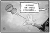 Cartoon: Böhrnsen (small) by Kostas Koufogiorgos tagged karikatur,koufogiorgos,illustration,cartoon,böhrnsen,spd,bremen,bürgermeister,regierungschef,selbstmord,rücktritt,wahl,sieger,verlierer,politik,rotgrün