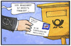Cartoon: Brandbrief an Merkel (small) by Kostas Koufogiorgos tagged karikatur,koufogiorgos,cartoon,illustration,merkel,brandbrief,cdu,afd,partei,beschwerde,kritik,flüchtlingspolitik,post