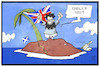 Cartoon: Brexit (small) by Kostas Koufogiorgos tagged karikatur,koufogiorgos,illustration,cartoon,brexit,insel,einsamkeit,freiheit,austritt,eu,eurpa,flaschenpost,crusoe,uk,grossbritannien,schottland,unabhängigkeit