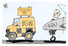 Cartoon: BSW und CDU (small) by Kostas Koufogiorgos tagged karikatur,koufogiorgos,bsw,cdu,followme,flugzeug