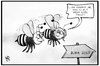 Cartoon: BUGA 2015 (small) by Kostas Koufogiorgos tagged karikatur,koufogiorgos,illustration,cartoon,buga,bundesgartenschau,biene,trinken,natur,insekt,blumen,garten