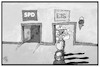 Cartoon: Bundesparteitag SPD (small) by Kostas Koufogiorgos tagged karikatur,koufogiorgos,illustration,cartoon,bundesparteitag,spd,eis,wetter,andrang,priorität,partei,schlange,eisdiele,eisverkauf