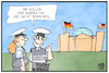 Cartoon: Bundestag bewachen (small) by Kostas Koufogiorgos tagged karikatur,koufogiorgos,illustration,cartoon,reichstagsgebaeude,bundestag,polizei,wache,tag,nacht,demokratie,schutz