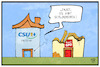 Cartoon: CSU vor der Wahl (small) by Kostas Koufogiorgos tagged karikatur,koufogiorgos,cartoon,illustration,csu,wahl,bayern,spd,partei,umfrage,haus