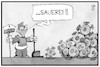 Cartoon: Das alte Jahr wird entsorgt (small) by Kostas Koufogiorgos tagged karikatur,koufogiorgos,illustration,cartoon,neujahr,strassenreinigung,corona,strassenfeger,virus,pandemie