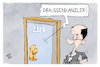 Cartoon: Der Draußenkanzler (small) by Kostas Koufogiorgos tagged karikatur,koufogiorgos,draußen,kanzler,un,vereinte,nationen