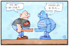 Cartoon: Die blaue Wende (small) by Kostas Koufogiorgos tagged karikatur,koufogiorgos,illustration,cartoon,neonazi,extremismus,blau,partei,afd